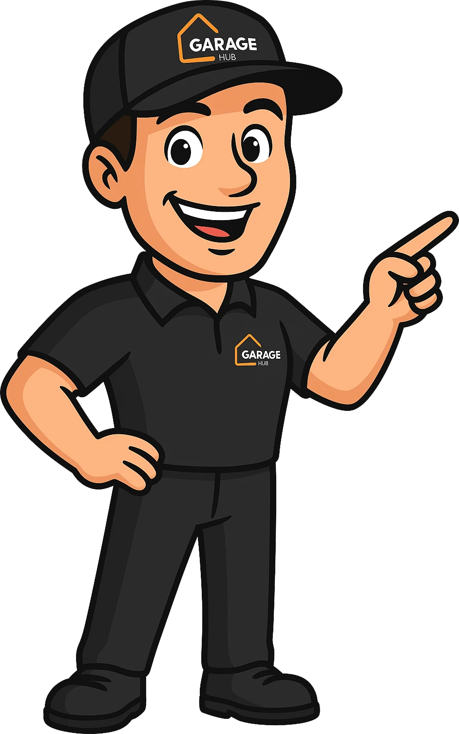 Garage Hub man pointing finger